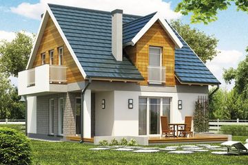  Projekt domu Antek bez garażu (WRX1055) - projekt domu parterowego z poddaszem - Zdjęcie 1