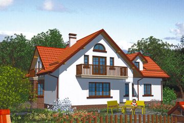 Projekt domu APS 047 - parterowy z poddaszem dom o powierzchni 209,80 m², dach czterospadowy - ujęcie 2