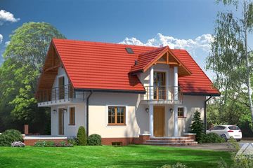  Projekt domu DUPLIKAT Jaworze P (KRP1326) - projekt domu parterowego z poddaszem - Zdjęcie 1