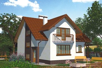 Projekt domu APS 061 - parterowy z poddaszem dom o powierzchni 144,90 m², dach dwuspadowy - ujęcie 2