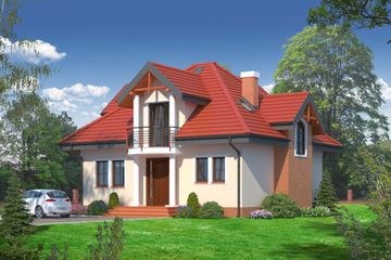  Projekt domu jasienica 2 (KRP1329) - projekt domu parterowego z poddaszem - Zdjęcie 1
