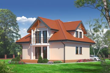  Projekt domu jasienica 2 (KRP1329) - projekt domu parterowego z poddaszem - Zdjęcie 2