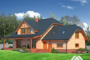  Projekt domu masłów (KRP1333) - projekt domu parterowego z poddaszem - Zdjęcie 2