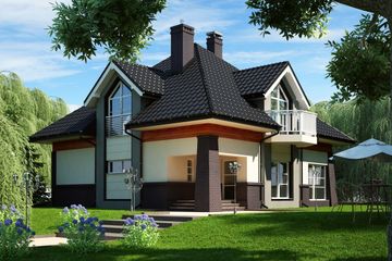  Projekt domu Tallasea (KRW1001) - projekt domu parterowego z poddaszem - Zdjęcie 1