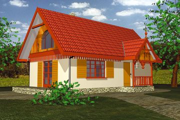  Projekt domu BR-004 (KRG1004) - projekt domu parterowego z poddaszem - Zdjęcie 1