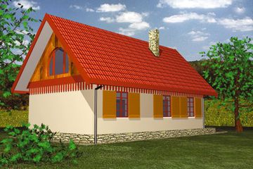  Projekt domu BR-004 (KRG1004) - projekt domu parterowego z poddaszem - Zdjęcie 2