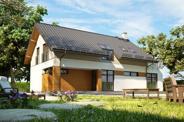  Projekt domu Aysha (KRW1003) - projekt domu parterowego z poddaszem - Zdjęcie 1