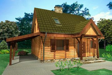  Projekt domu K-40 D (WAS1003) - projekt domu parterowego z poddaszem - Zdjęcie 1