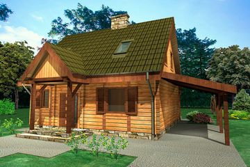  Projekt domu K-40 D (WAS1003) - projekt domu parterowego z poddaszem - Zdjęcie 2