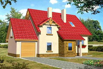  Projekt domu Bławatek D (WRX1059) - projekt domu parterowego z poddaszem - Zdjęcie 1