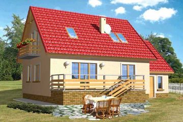  Projekt domu Bławatek D (WRX1059) - projekt domu parterowego z poddaszem - Zdjęcie 2