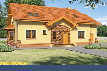  Projekt domu Sasza III z garażem (WRX1063) - projekt domu parterowego z poddaszem - Zdjęcie 1