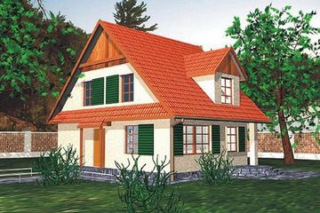  Projekt domu BR-011 (KRG1012) - projekt domu parterowego z poddaszem - Zdjęcie 1