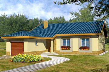  Projekt domu Szarotka z garażem (WRX1064) - projekt domu parterowego - Zdjęcie 1