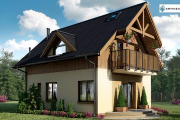  Projekt domu D64 Tomasz (WAI1119) - projekt domu parterowego z poddaszem - Zdjęcie 2