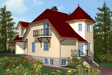  Projekt domu BR 030 (KRG1032) - projekt domu parterowego z poddaszem - Zdjęcie 1