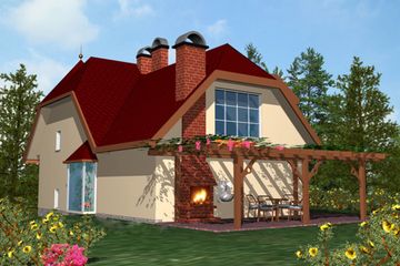  Projekt domu BR 030 (KRG1032) - projekt domu parterowego z poddaszem - Zdjęcie 2