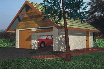  Projekt garażu BR-058 (KRG1052) - projekt garażu parterowego - Zdjęcie 1