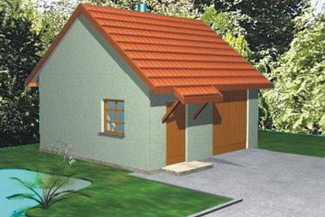  Projekt garażu BR 054B (KRG1063) - projekt garażu parterowego - Zdjęcie 1