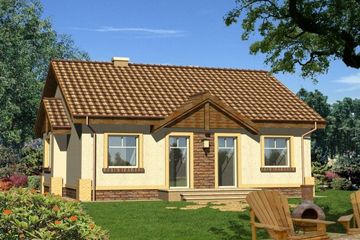  Projekt domu Kamyk z garażem 1 stanowiskowym (WRN1110) - projekt domu parterowego - Zdjęcie 2