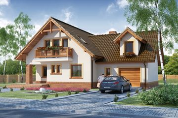  Projekt domu Klaudiusz T (WRW1183) - projekt domu parterowego z poddaszem - Zdjęcie 1