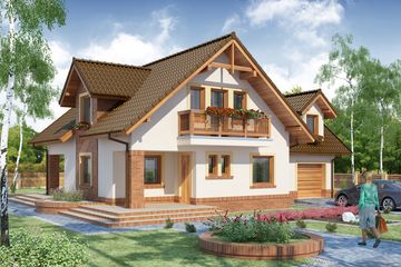  Projekt domu Klaudiusz T (WRW1183) - projekt domu parterowego z poddaszem - Zdjęcie 2