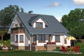 Projekt domu APS 009 + G - parterowy z poddaszem dom o powierzchni 142,70 m², dach dwuspadowy - ujęcie 2
