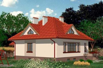 Projekt domu APS 017+G - parterowy z poddaszem dom o powierzchni 167,20 m², dach kopertowy - ujęcie 2