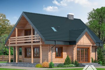  Projekt domu olszowiec (KRP1366) - projekt domu parterowego z poddaszem - Zdjęcie 1