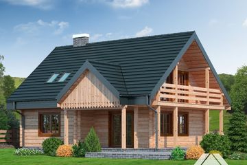  Projekt domu olszowiec (KRP1366) - projekt domu parterowego z poddaszem - Zdjęcie 2