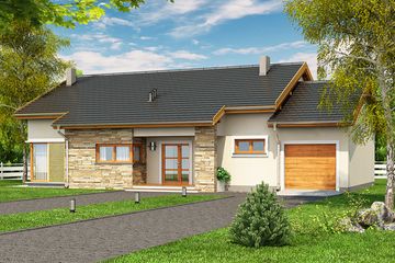  Projekt domu Alex z garażem (WRX1066) - projekt domu parterowego - Zdjęcie 1