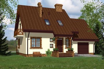  Projekt domu U10 (WAT1001) - projekt domu parterowego z poddaszem - Zdjęcie 1