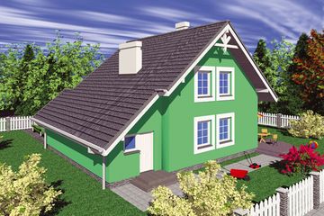  Projekt domu Dak (SLB1096) - projekt domu parterowego z poddaszem - Zdjęcie 1