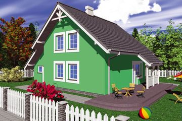  Projekt domu Dak (SLB1096) - projekt domu parterowego z poddaszem - Zdjęcie 2