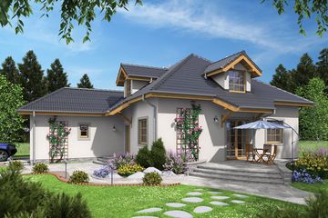  Projekt domu BRATEK 4 (WOA1027) - projekt domu parterowego z poddaszem - Zdjęcie 2