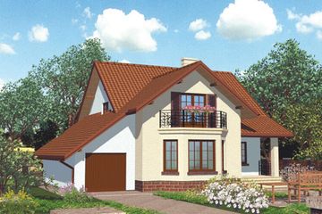Projekt domu APS 085 - parterowy z poddaszem dom o powierzchni 168,90 m², dach dwuspadowy - ujęcie 2