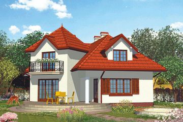 Projekt domu APS 084 - parterowy z poddaszem dom o powierzchni 176,60 m², dach czterospadowy - ujęcie 2