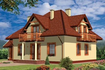  Projekt domu Pietro (KRH1048) - projekt domu parterowego z poddaszem - Zdjęcie 1