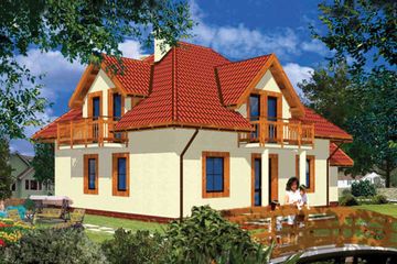  Projekt domu Pietro (KRH1048) - projekt domu parterowego z poddaszem - Zdjęcie 2