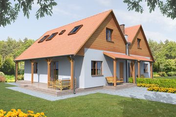  Projekt domu D182 Felicjan (WAI1055) - projekt domu parterowego z poddaszem - Zdjęcie 1