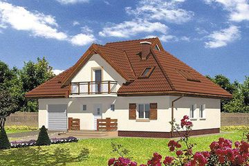  Projekt domu BM-32 (KRA1247) - projekt domu parterowego z poddaszem - Zdjęcie 2