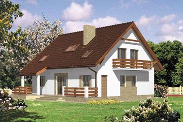  Projekt domu BM-53 (KRA1248) - projekt domu parterowego z poddaszem - Zdjęcie 1