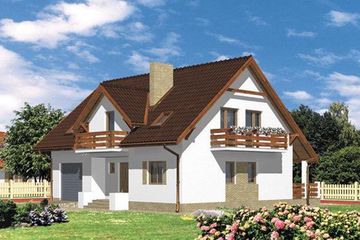  Projekt domu BM-53 (KRA1248) - projekt domu parterowego z poddaszem - Zdjęcie 2