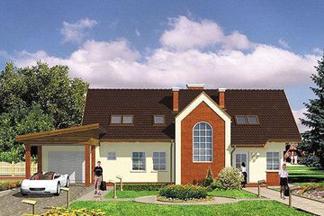  Projekt domu BM 59 (KRA1249) - projekt domu parterowego z poddaszem - Zdjęcie 2