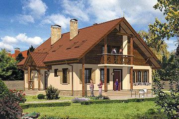  Projekt domu BM 61 (KRA1250) - projekt domu parterowego z poddaszem - Zdjęcie 2