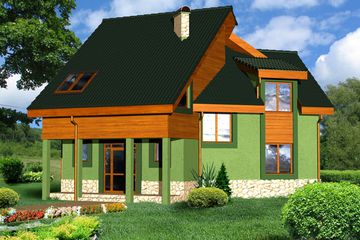  Projekt domu LMP 41 (WRB1018) - projekt domu parterowego z poddaszem - Zdjęcie 1