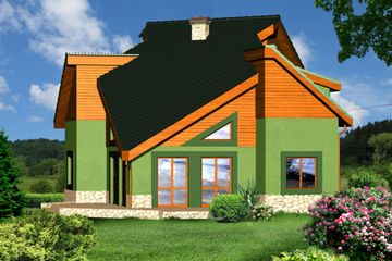  Projekt domu LMP 41 (WRB1018) - projekt domu parterowego z poddaszem - Zdjęcie 2