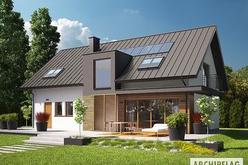  Projekt domu E6 ECONOMIC (wersja A) (WRC2109) - projekt domu parterowego z poddaszem - Zdjęcie 1