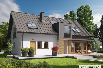  Projekt domu E6 ECONOMIC (wersja A) (WRC2109) - projekt domu parterowego z poddaszem - Zdjęcie 2