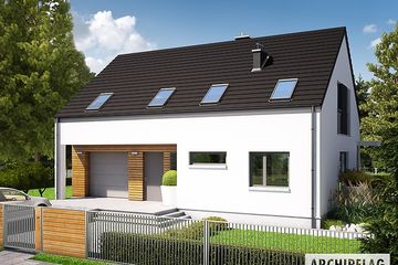  Projekt domu E4 ECONOMIC (wersja A) (WRC2111) - projekt domu parterowego z poddaszem - Zdjęcie 2